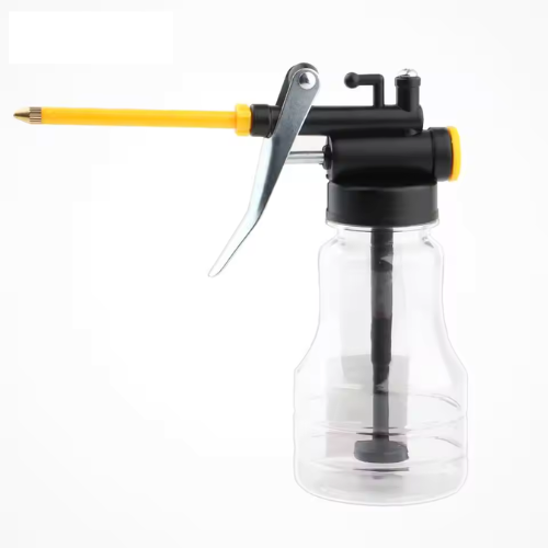 Oiler Lubricator Machine Oil Pump 200ml Transparent Plastic Bottle Pot Refueling Pot Injector Tool Grease Gun with 150mm Mouth