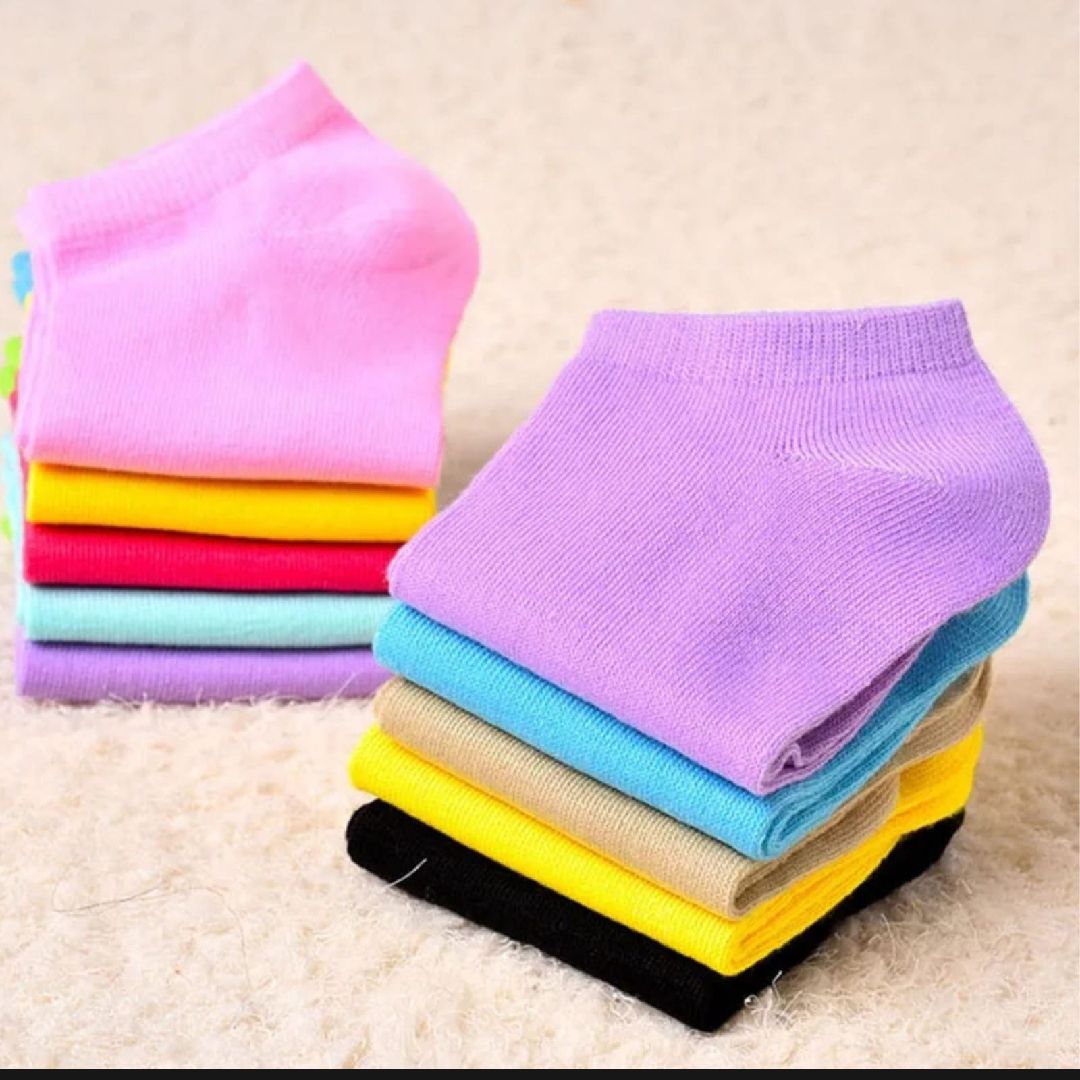 Pack Of 4 Pairs Ankle Socks For Men Women - Random colors