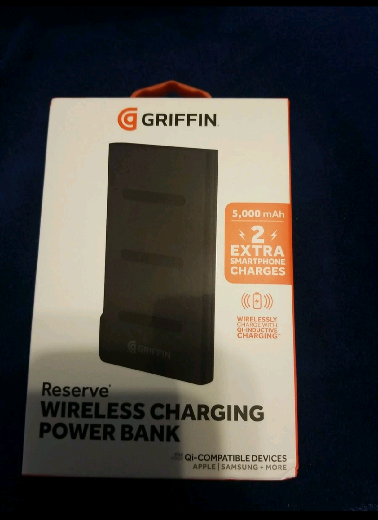 Wireless Charging Power Bank 5000mAh | Qi Compatible Portable Battery Charger for i Samsung & Android Devices