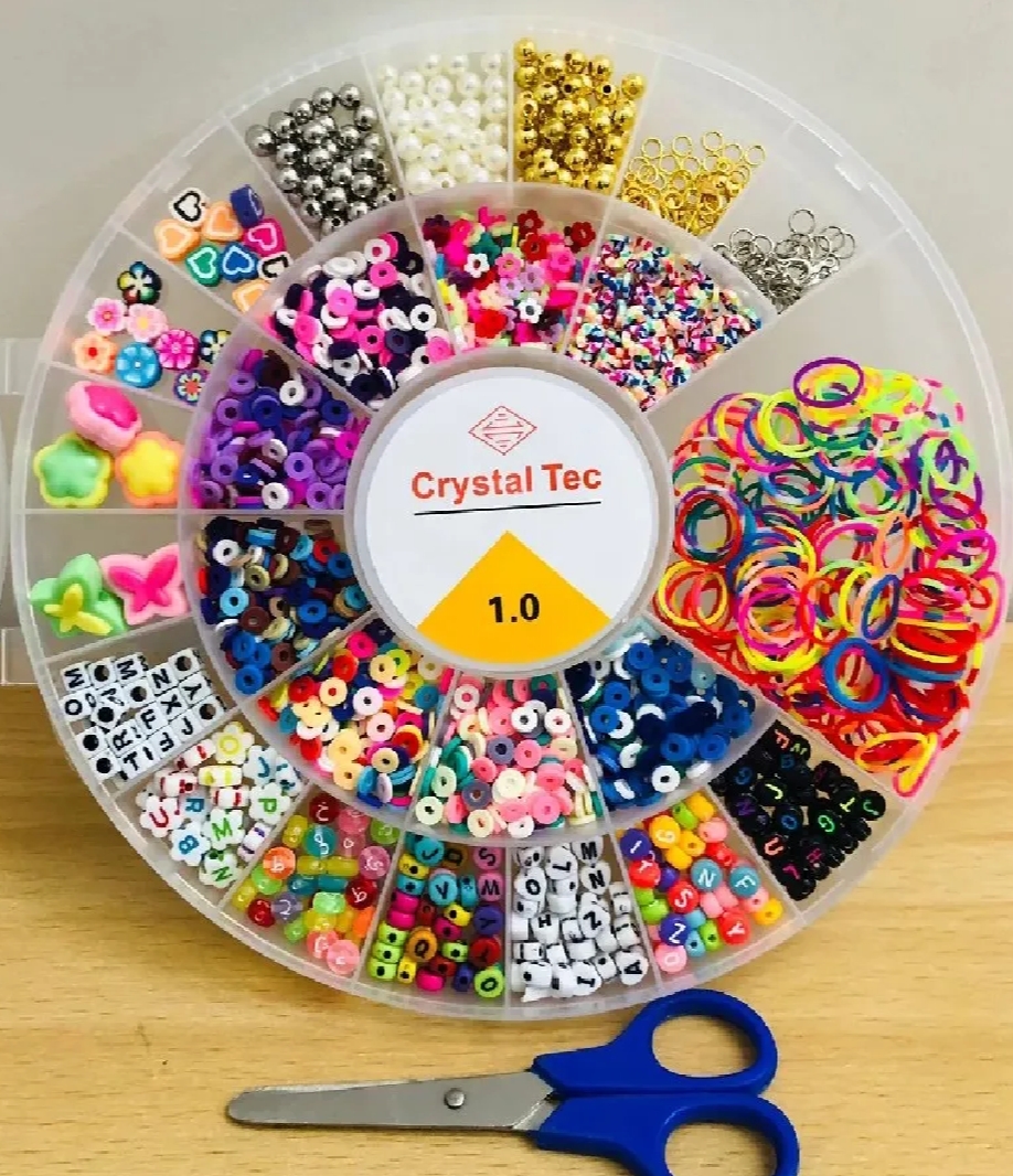 Beads Set for Jewelry Making â€“ DIY Craft Kit for Bracelets, Necklaces & Earrings (8x7.5 Inches)