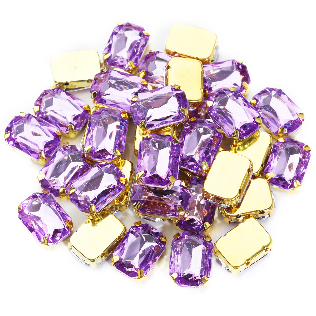 30Pcs Stainless Squar Rhinestone Gold Claw Beads Acrylic Four Hole Claw Beads For Wedding Dress Clothing Crafts Jewelry Findings
