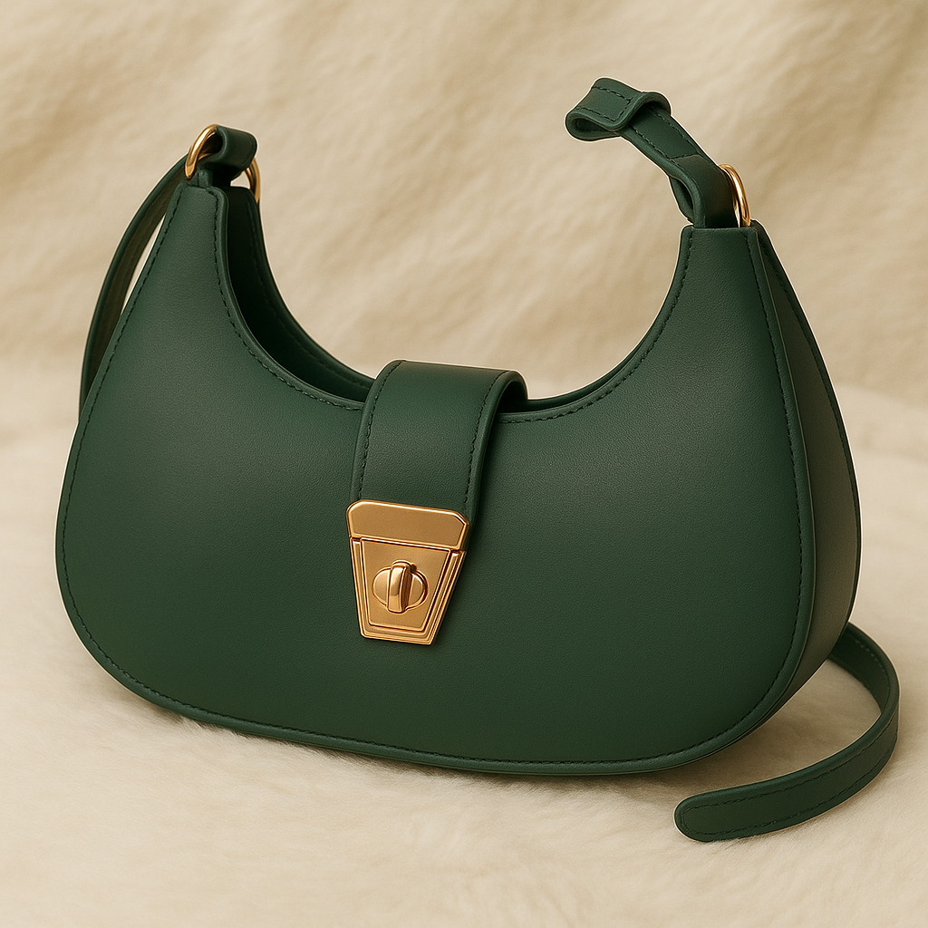 Women’s Hobo Handbag – Stylish Faux Leather Shoulder Bag with Gold Turn-Lock & Large Capacity