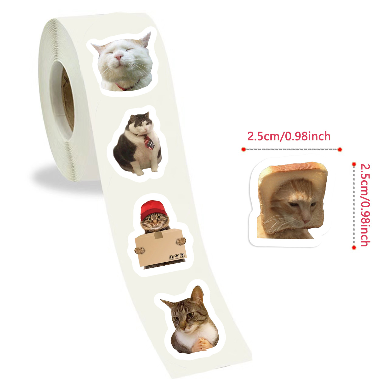 500pcs Roll Cute MEME Cat Sticker Waterproof Graffiti Stikers Laptop ...