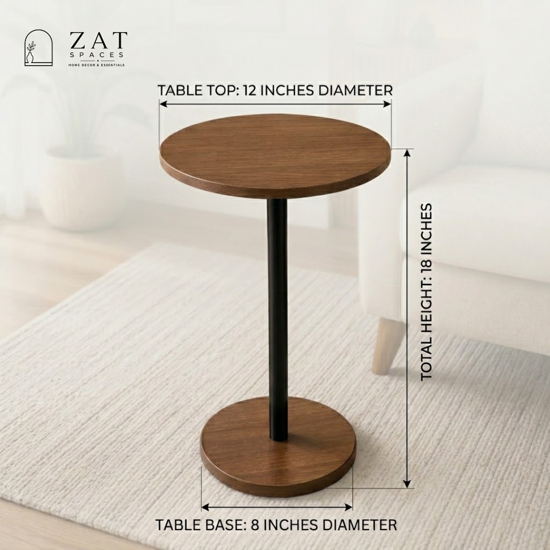 Coffee Table | Side Table | Round End Table | Sofa Side Table | Modern Bedside Table | Living Room Accent Table | Metal Round Table | Small Corner Table | ZAT Spaces