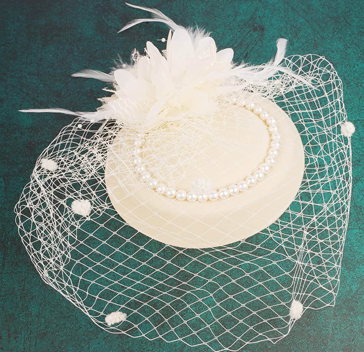 Elegant Fascinators For Women Charming Mesh Feather Headderss Cocktail Tea Party Hairbands Civil Wedding Hat Hair Accessories