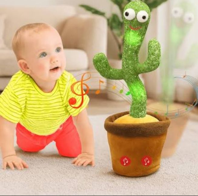 Dancing Cactus Talking Toy Kids  Children Plush Electronic Toys Baby Singing Wriggle Voice Recording Repeats What You Say LED Lights Toddler Educational Funny Gift
