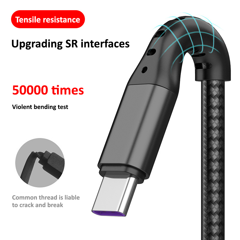 Fast Charging Cable – Nylon Braided Multi Connector USB Data Cable Type-C & Micro Support