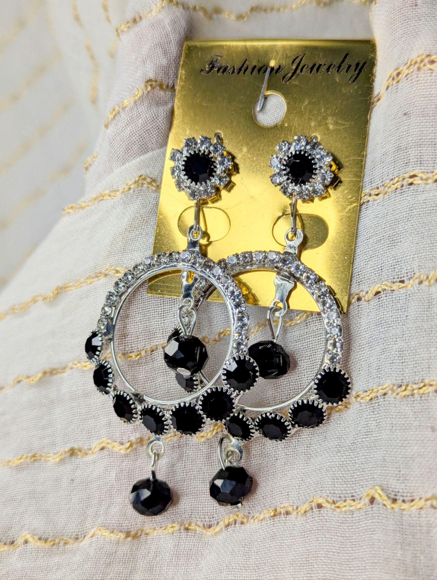 Sterling Silver Round Long Dangle Earrings – Beautiful, Lightweight, Hypoallergenic, Trendy Earrings for Women | Bridal, Party, Daily Wear, Gift, Statement Jewelry on Daraz
