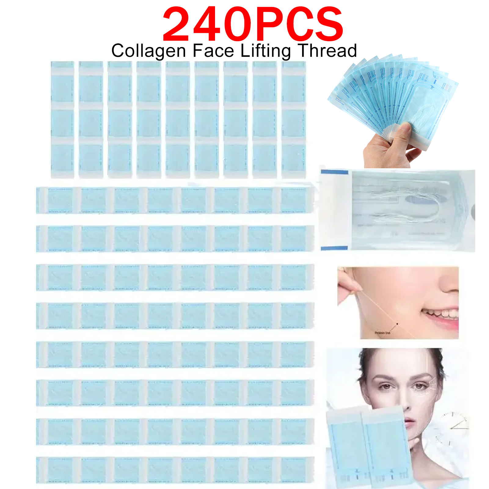 Anti-wrinkle Gold Protein Line No Needle Collagen Face Lifting Thread Absorbable Firming Anti-Aging Fade Fine Line