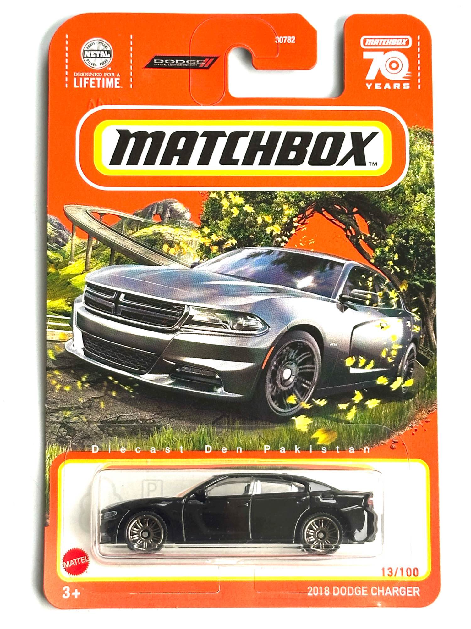 2018 Dodge Charger White Black 1:64 Scale Diecast Model - Matchbox