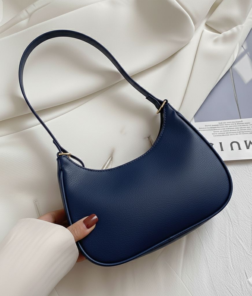 Korean Style Solid Multicolor Color Shoulder Bag for Women | Elegant Underarm Hobo Clutch | Casual Trendy Crescent Purse For Women