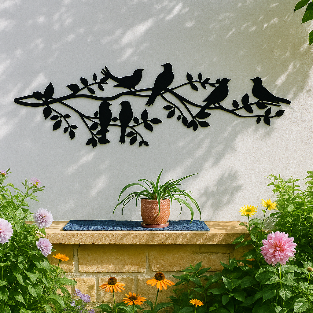 Birds Sitting on Tree Branch Wooden Wall Hanging | Premium Wooden Wall Art for Living Room & Bedroom | Nature-Inspired Wall Decor | Handcrafted Wooden Art Piece for Interior Decoration | Perfect Gift for Home & Office