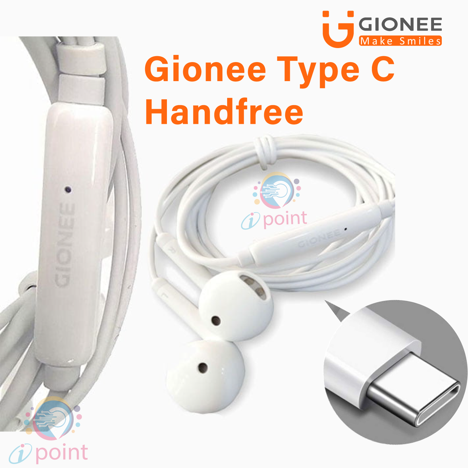 Original Gionee Type C Handsfree | In-Ear Type C Headset Headphones | Earphones | Type-C Earphone | C Type Handfree with Built-in Microphone | Dual Driver Earbuds USB-C | Compatible for iPhone 15/ Samsung/ OnePlus/ Redmi / Oppo / Huawei | price in Pakistan
