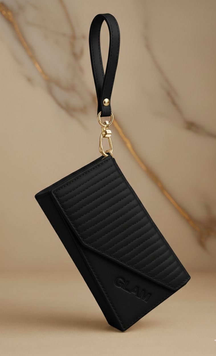 Premium Quilted Mobile Pouch & Wristlet Handbag for Girls | Stylish Mobile Pouch and Multi-Card Slot Clutch Bag