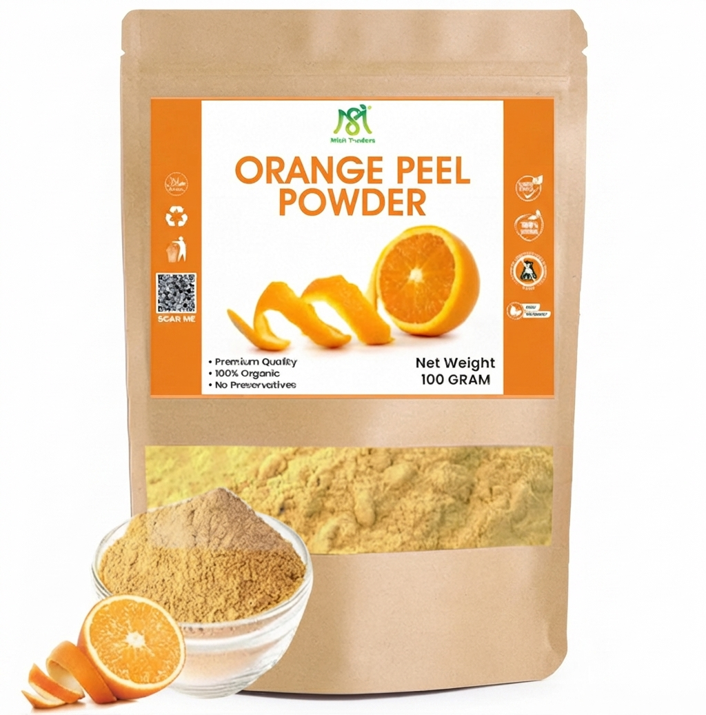 100% Organic Orange Peel Powder 100g | Natural Face Pack for Bright, Smooth & Healthy Skin