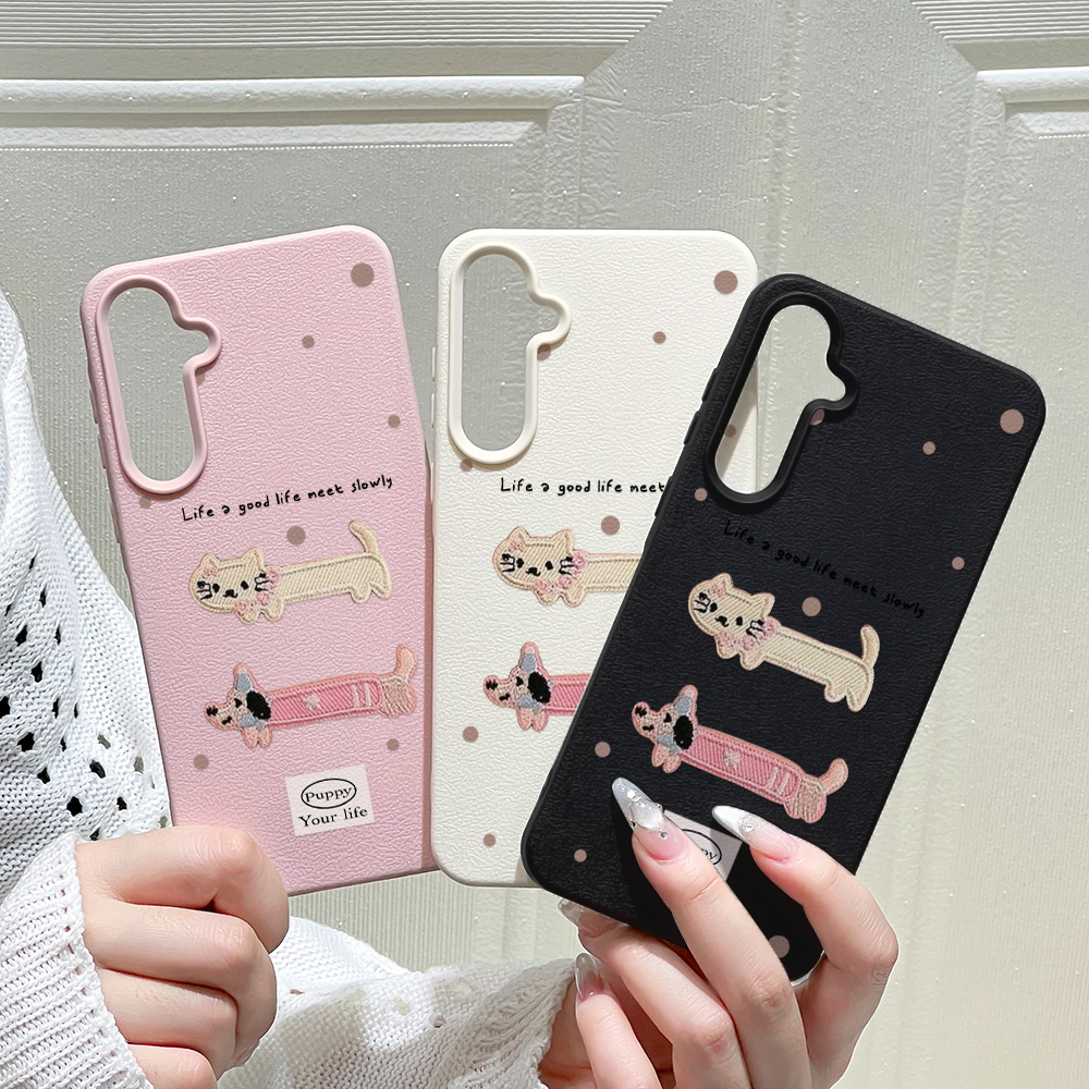 Cute Cartoon Cat Puppy Phone Case For   A56 5G A16 A17 A55 A36 A53 A35 A06 A07 A26 A34 S25 Ultra S24 FE S23 Cover