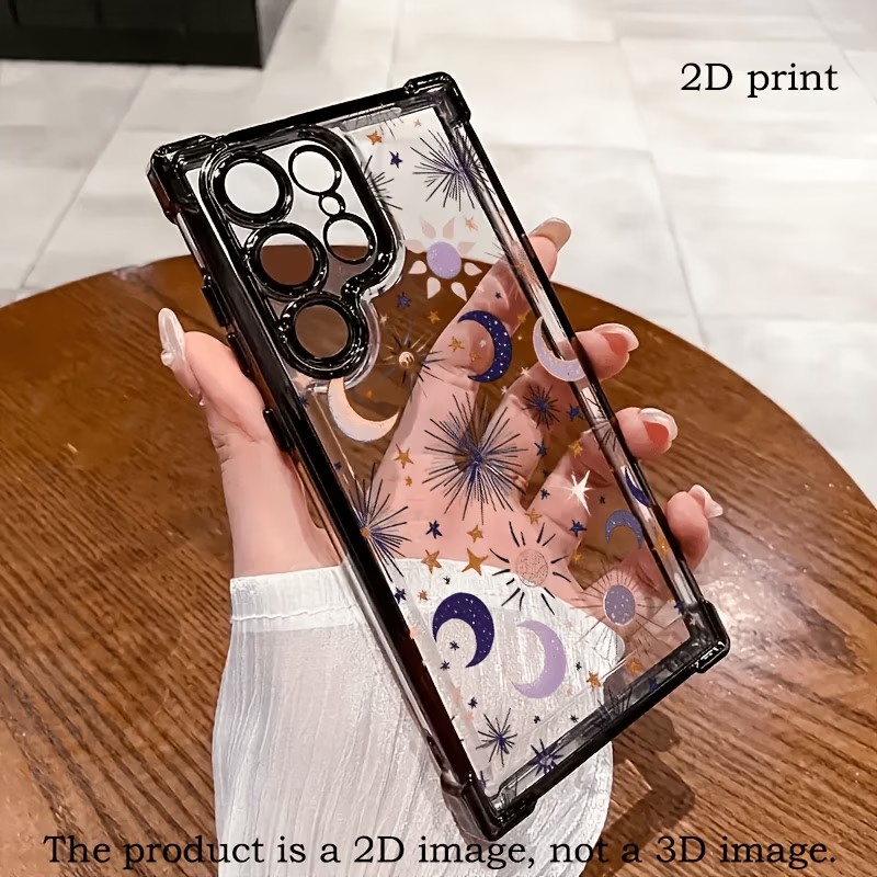 Plating Shockproof Phone Case For   S26 S25 S24 S22 S21 Ultra Plus FE Sun Moon Starlight Print Back Cover Ins Style