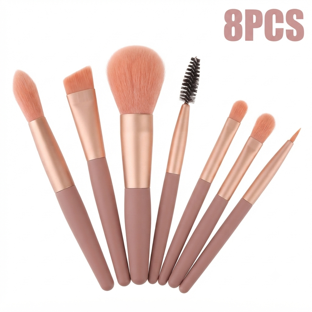 8 Pcs Mini Travel Portable Soft Makeup Brushes Set – Lightweight & Compact for Eyeshadow Blush & Contour Ultra-Soft Bristles & Travel-Friendly Design