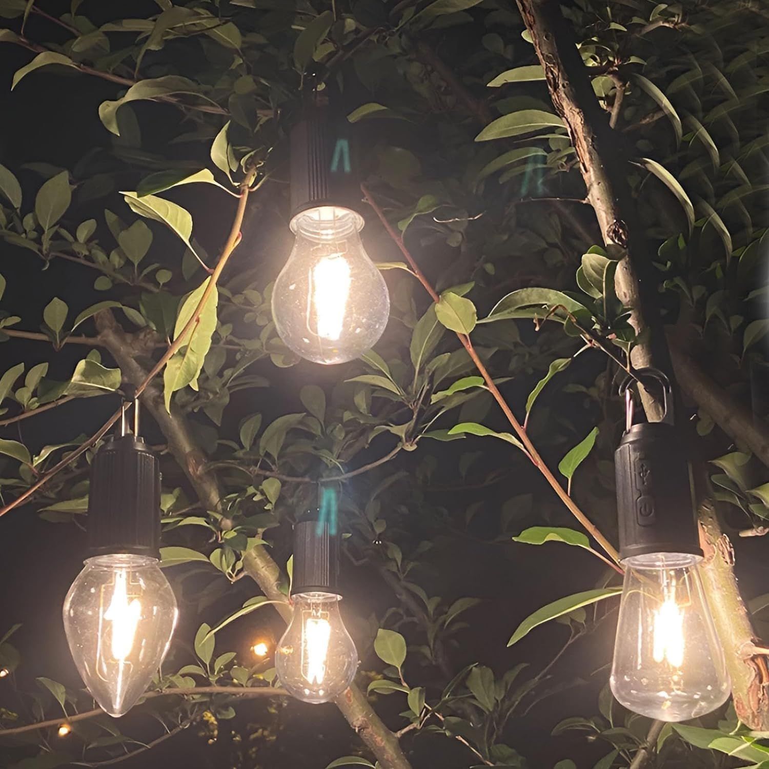 Outdoor Camping Hanging Type-C Charging Retro Bulb Light, Outdoor Hanging Tent Light Bulb