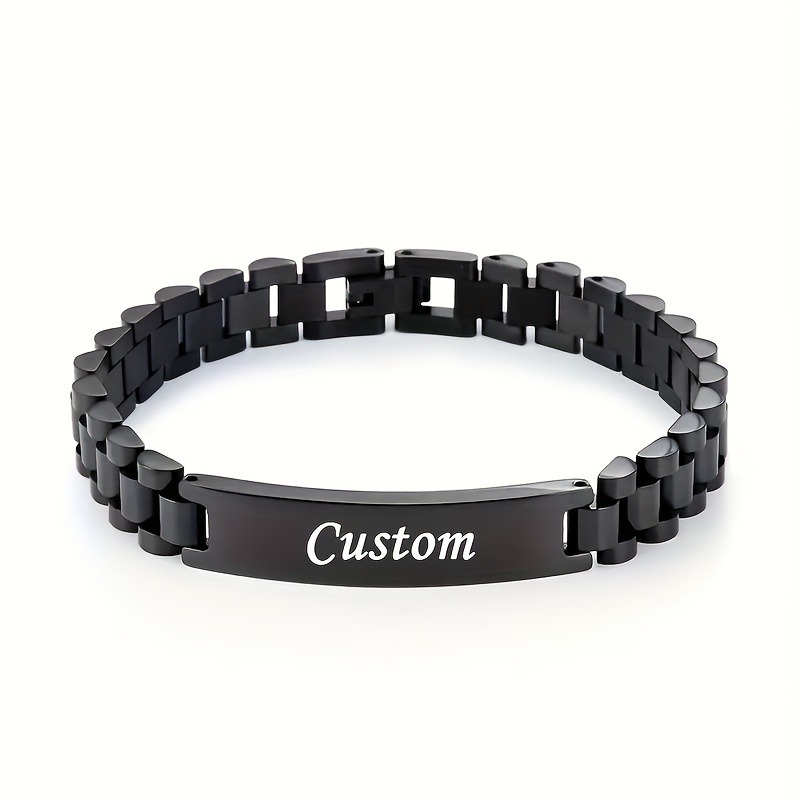 Customized Bracelet for Men and Women Stainless Steel Personalized Name Bracelet Fashion Style Multiple Colors