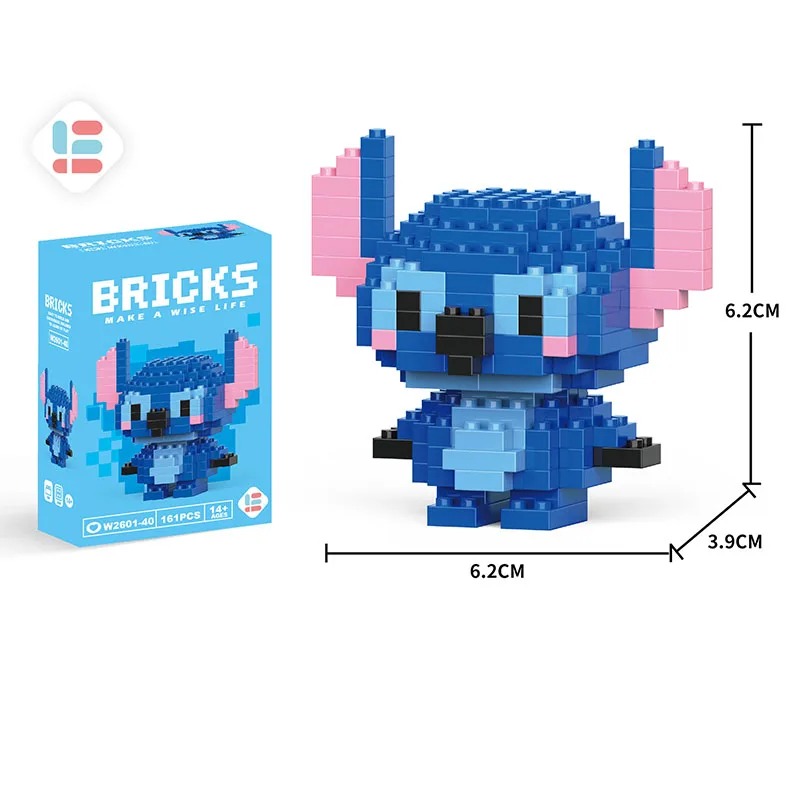 Cartoon Character Building Blocks Set - LiLo Stitch Winnie the Pooh Alien Tigger Toy Creative  Model Kit