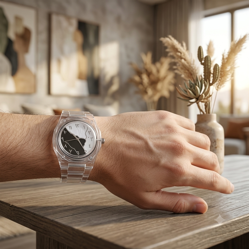Transparent Watch – Clear Band & Casing with Arabic Numeral Dial