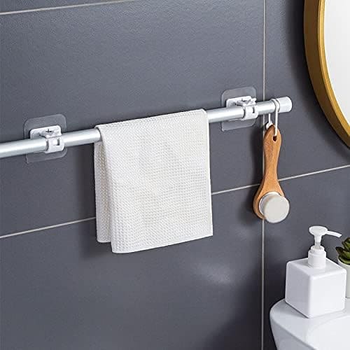 Pack of 2 Transparent PVC Adhesive Curtain Rod Hook