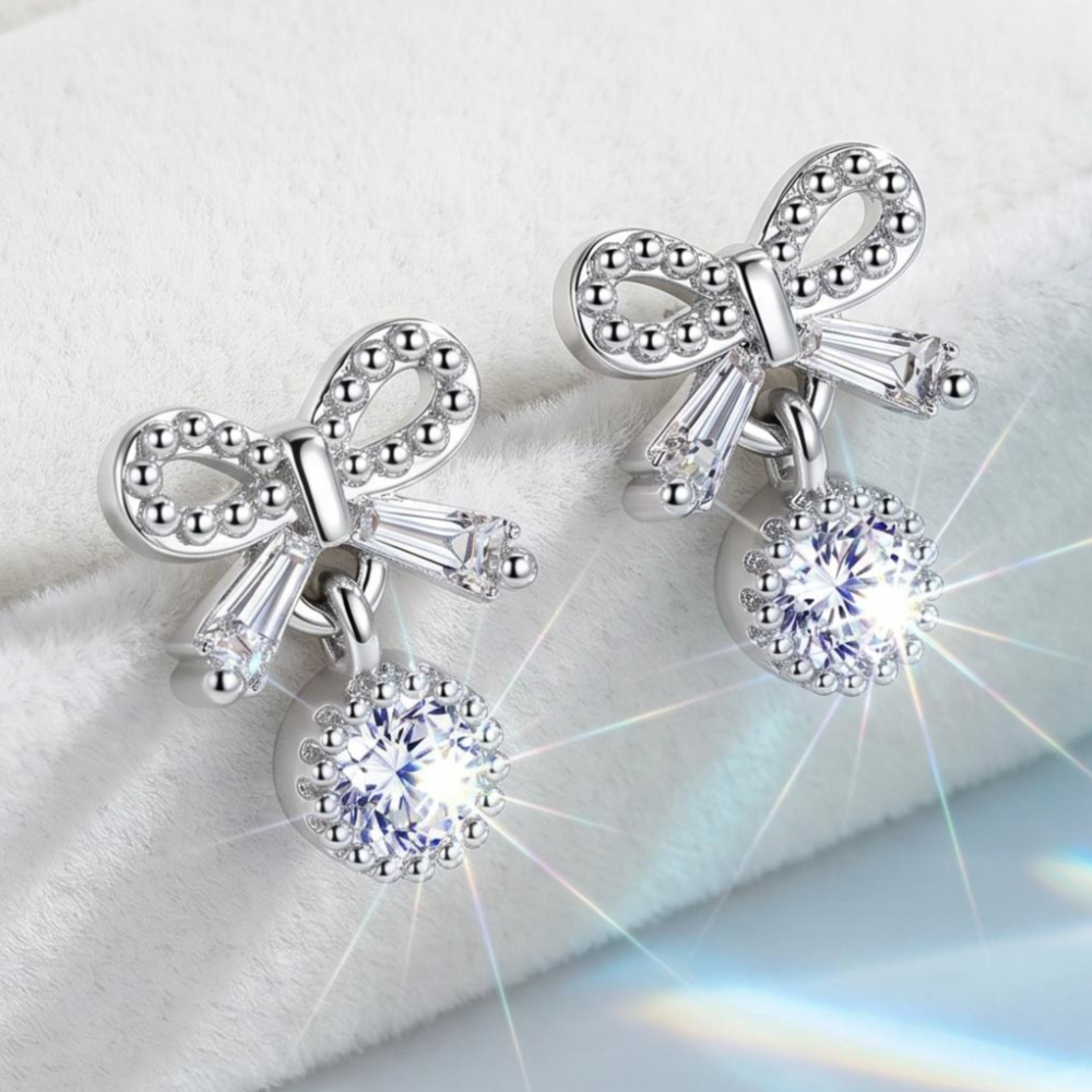 925 Sterling Silver Earrings Inlaid With Zircon Crystal Flower Earrings Charm Jewelry For Women  Engagement