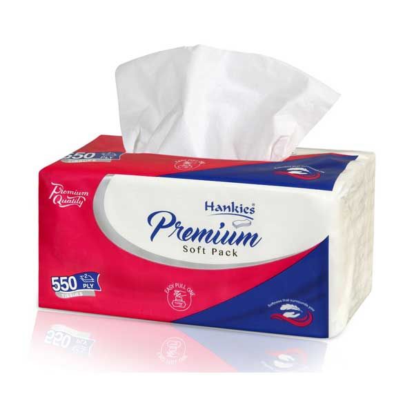 Hankies Premium Soft Pack Tissue, 550 Tissues | Daraz.pk