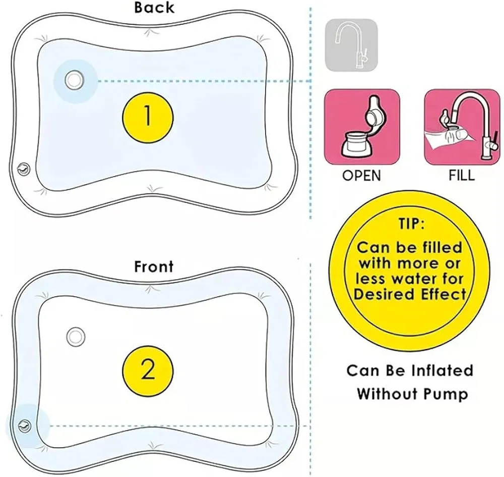 Inflatable Water Mat: Stimulating Play for Newborns, Interactive Promoting Sensory Development in a Safe and Enjoyable Water-Filled Environment.