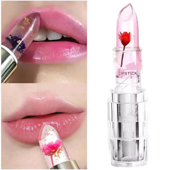 Magic Temperature Color Changing Lipstick –6 pcs - Transparent Jelly Lip Balm with Real Flower- High Quality - Cheap price - Same as shown in pictures