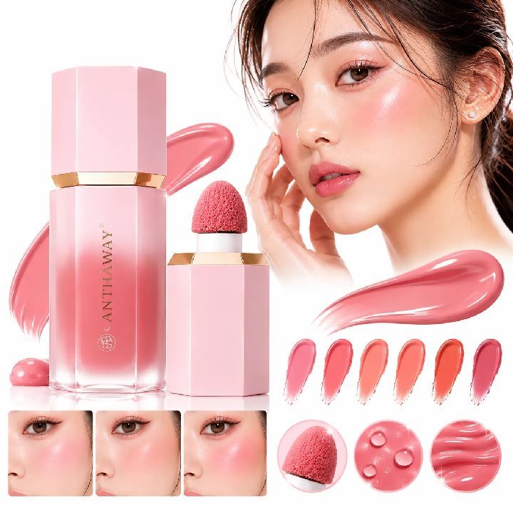 Liquid Blush & Lip Tint with Cushion Applicator – Long-Lasting Natural Glow