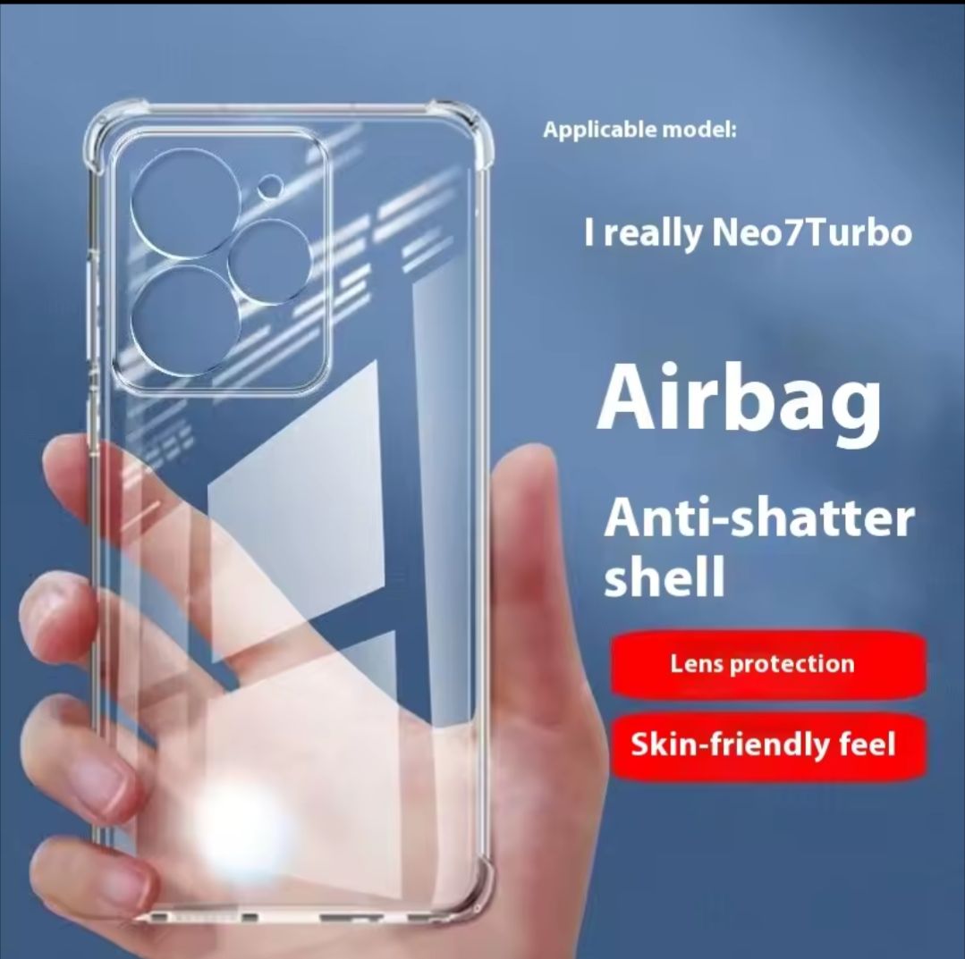 Realme Neo 7 Phone Case Transparent TPU four-corner silicone protective case soft case