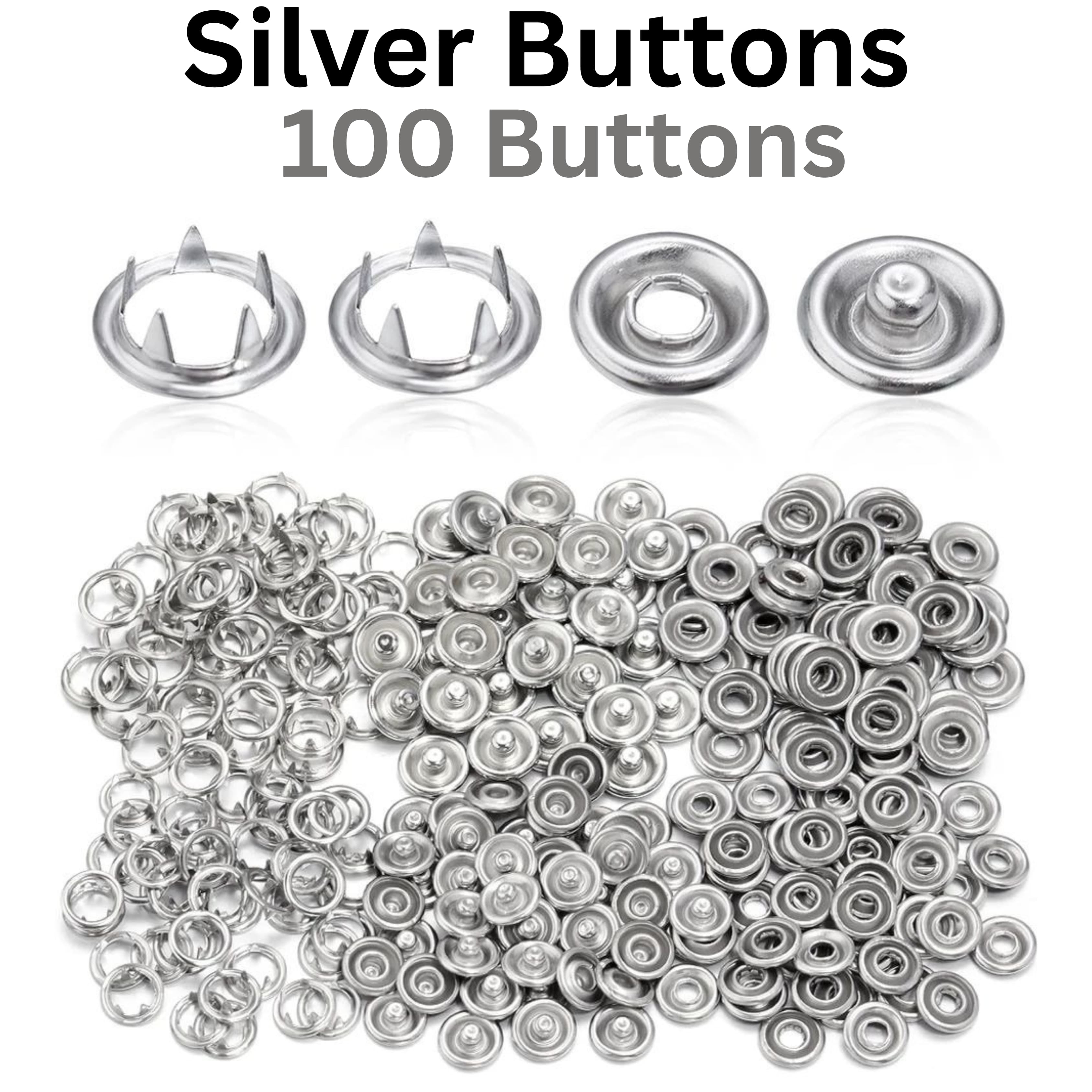 Multi-Color Snap Fasteners for Sewing | 9.5mm Pen Prong Button Kit for Clothes, Bags & Crafts Nickel-Free Snap Buttons for Jeans & Baby Clothes Snap Button Set for Clothes 9.5mm