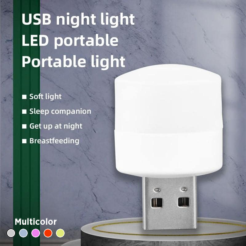 USB Mini LED Bulb Night Bulb LED Light Night Light Universal for Laptops Power banks Mobile Chargers & Other USB supported ports - White Light (Single Piece)