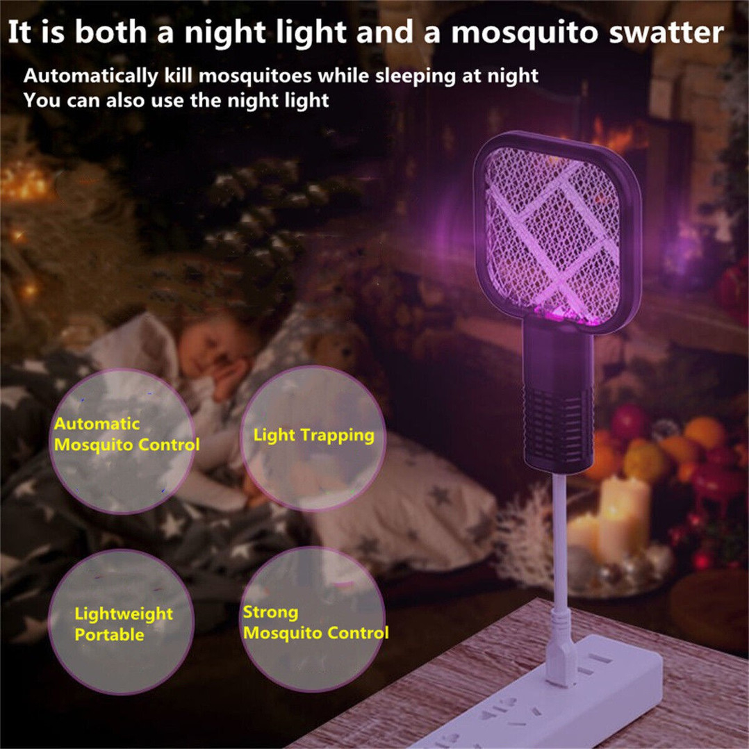 Electric Mosquito Racket/Killer Handheld Electric Fly Swatter Mosquito Anti Racket Bat with UV Light Racket Mini Electric Mosquito Repellent for Indoor & Outdoor