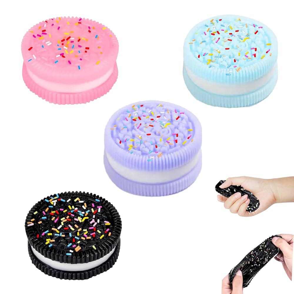 2pcs Orio Taba Squishy, Fufu Squishy, Biscuit Squishy Fidget Toys, Biscuit Stress Relief Toy Squishy Toys for Kids Adults, Fufu Taba Stress Toys, Biscuit for Orio Squishy for Anxiety Relief