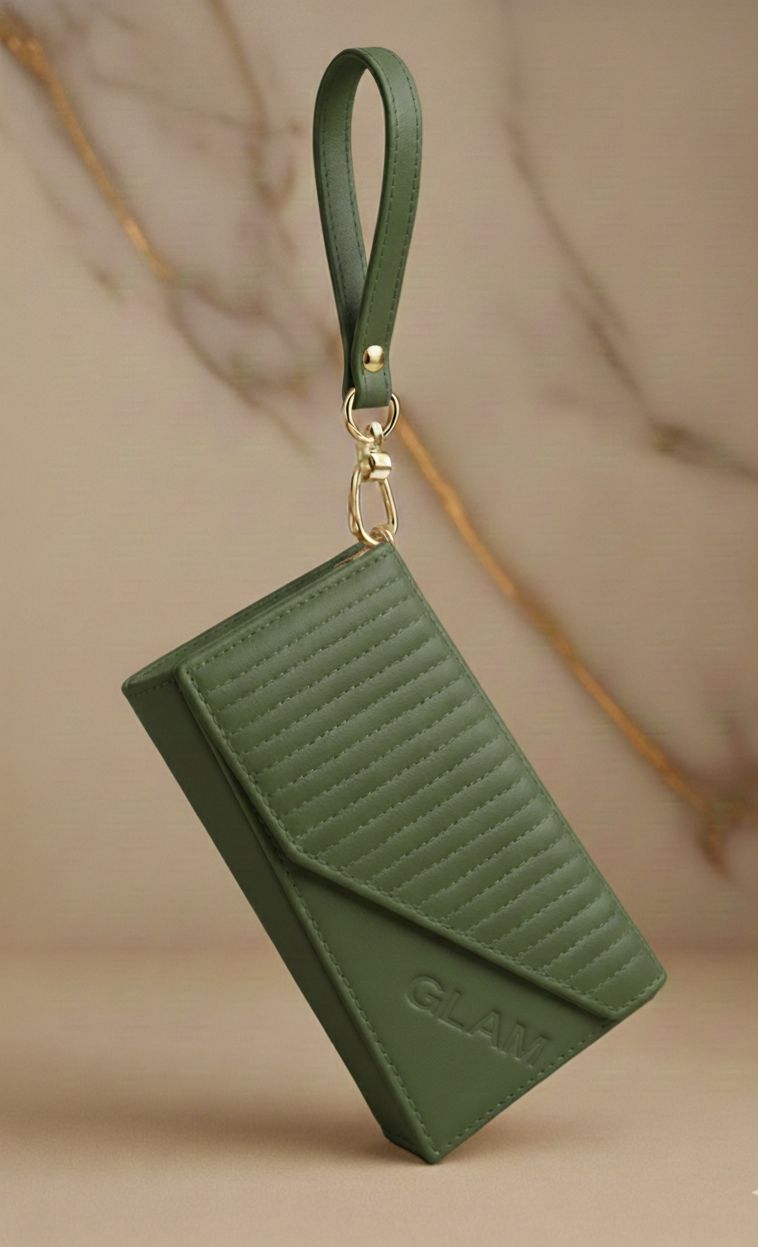 Premium Quilted Mobile Pouch & Wristlet Handbag for Girls | Stylish Mobile Pouch and Multi-Card Slot Clutch Bag