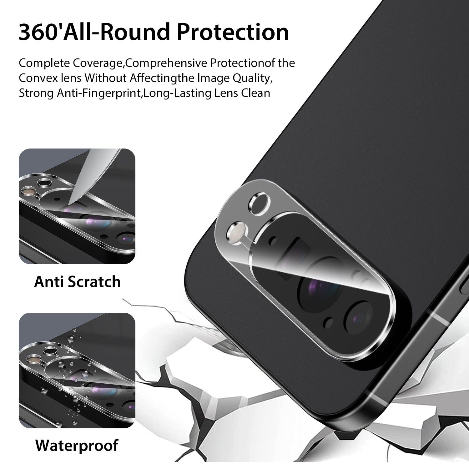 Pixel camera lens protector for pixel 7/7a/7pro/8/8a/8pro/9/9pro/9proxl/9fold