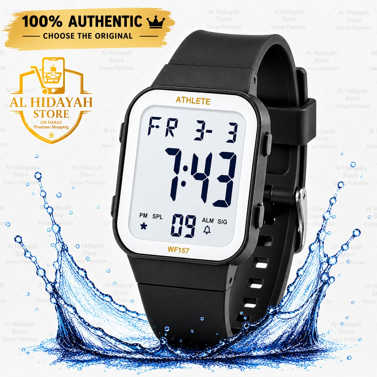Original ATHLETE & LASIKA LED Digital Sport Watch for Men & Women  Waterproof Unisex Sports Watch  Student Digital Watch  Stopwatch & Alarm Clock  Square Shape Wrist Watch for Boys, Girls, Kids & Teen Age Students  Premium Watch + Box