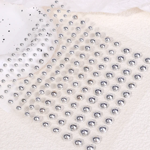 Self Adhesive Pearl Hair Stickers Stick On Hair Pearls Hair Decoration Gems For Girls And Women DIY Hair Styling Accessories No Glue Styling Pearls Bridal Hair Stickers For Braids Updos Reusable Hair Gems Festival Makeup Face Nail Pearl - White