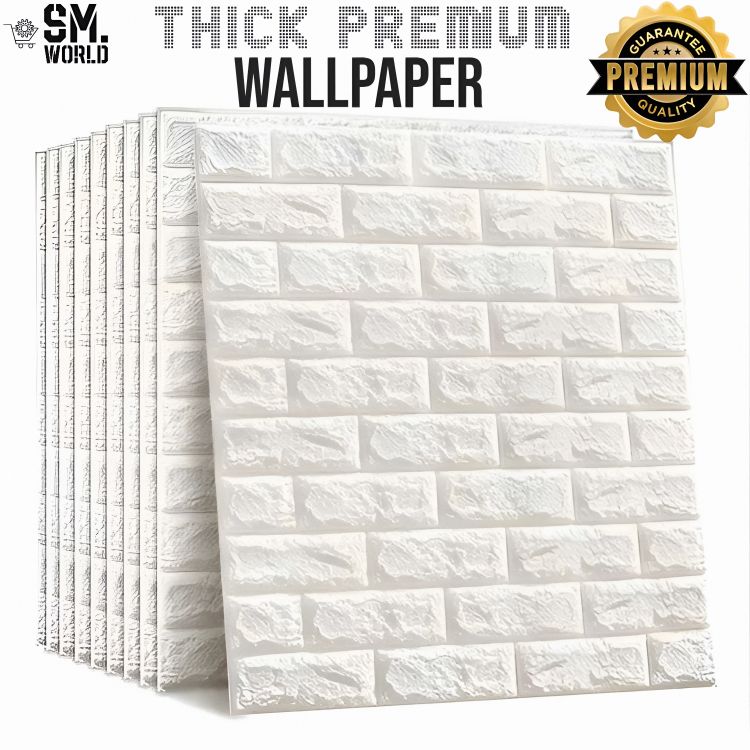 3D Brick Wall Sheet Sticker ; Wallpaper Size:70 X 77cm, 5.8Sq.Ft | Self Adhesive PE Foam Brick Design | Art Wall, Peel and Stick | Waterproof Easy To Clean, Anti Collision | DIY Wallpaper For Bedroom, Living Room, TV Wall, Background Wall Home Decorations