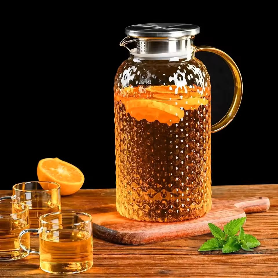 67oz Glass Pitcher with Steel Lid