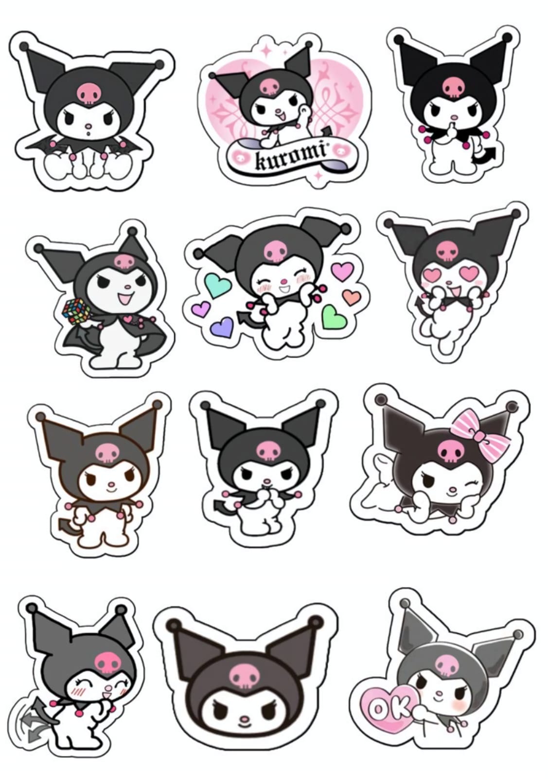KUROMI cartoon stickers diy sanrio anime stickers | scrapbooking, journaling, laptop stickers price in Pakistan
