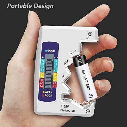 Universal Battery Power Checker | Battery Tester & Voltage Checker | AA AAA C D 9V Battery Tester | Portable Battery Testing Tool