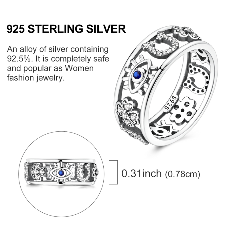 Original 925 Silver Ring Sparking Infinite Love Starry Night Rings For Women Girls Jewelry Birthday Anniversary Engagement 