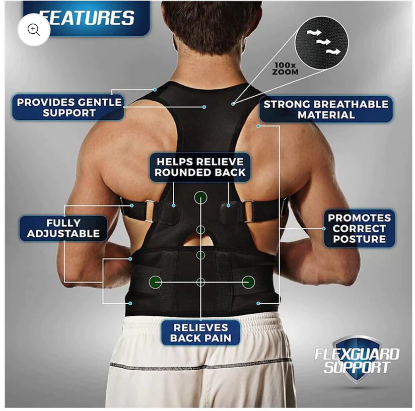 Posture Corrector & Back Support Belt | Back Pain Relief Shoulder Support | Adjustable Posture Belt
