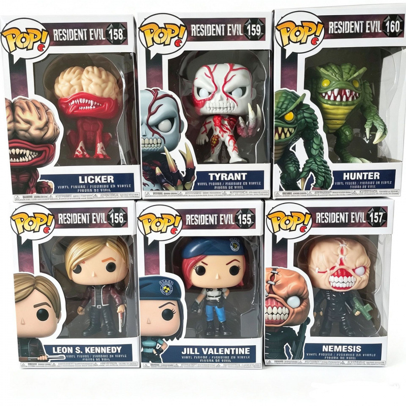 Boxed Resident Evil POP Style Figures Zombie Monster Character PVC Doll Desktop Decor Collectible Model Toy  for Gaming Fans