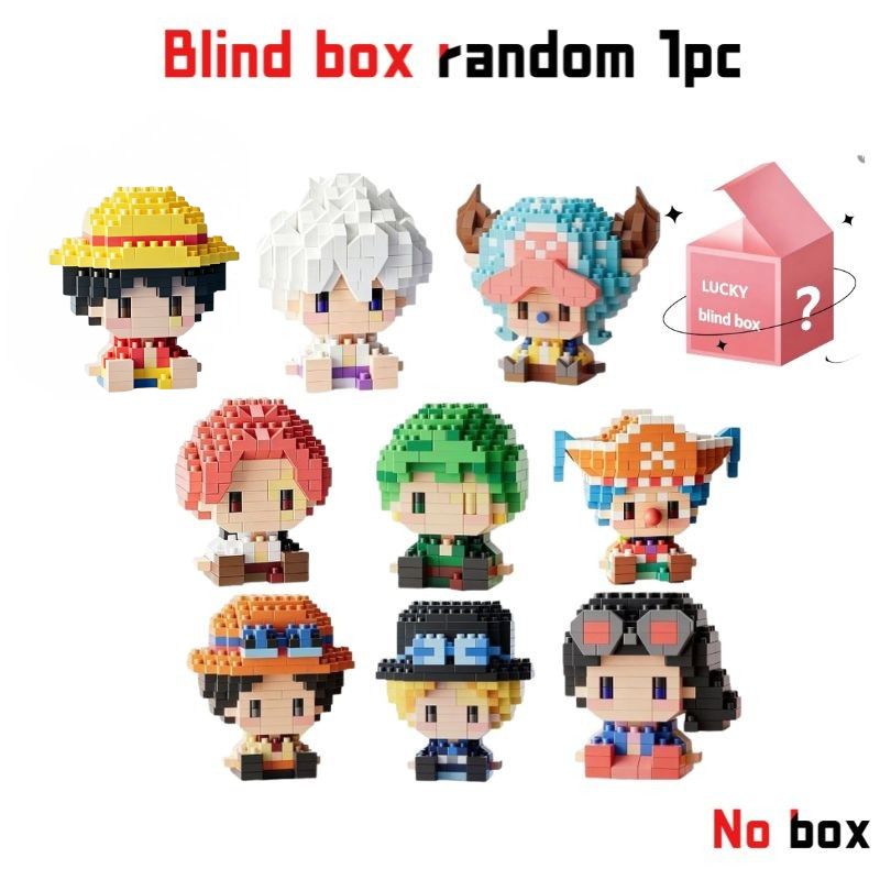 ONE PIECE Sun God Nika Luffy Micro Building Block Chopper Ace Buggy 3D Anime Model Assembly Mini Bricks Figure Toys For 