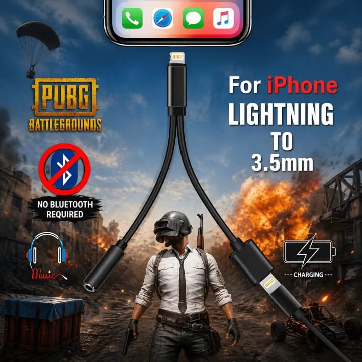 MAK TEC  3.5mm 2 in 1 Earphone Audio Adapter without bluetooth compatible For Phone Charger Cable Mobile Phone Aux Dual Jack Splitter Headphone & Fast Charging Connector Converter
